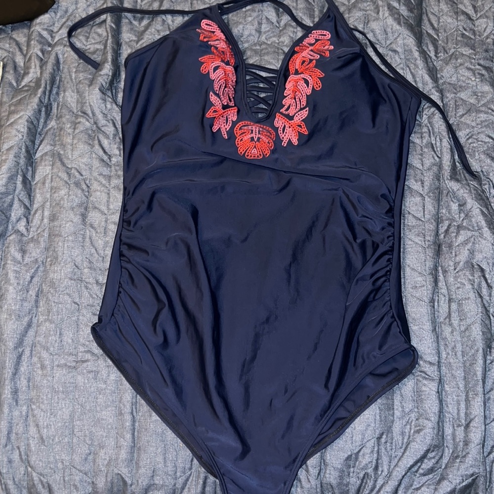 Navy Blue Size XXL Women’s One piece Swimsuit